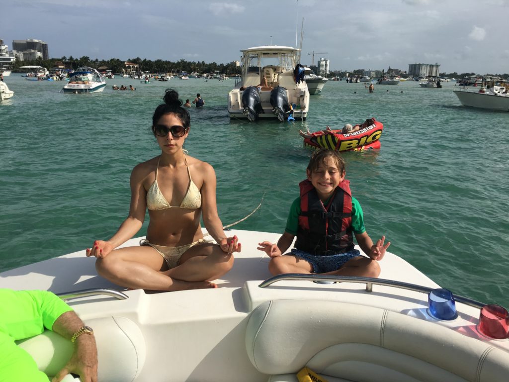 Luciano meditating with his aunt